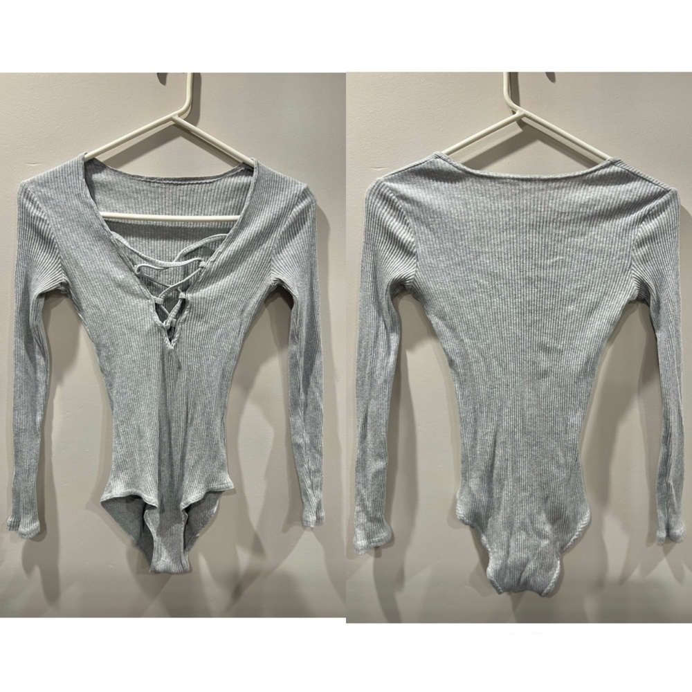 Gray One Piece Bodysuit
